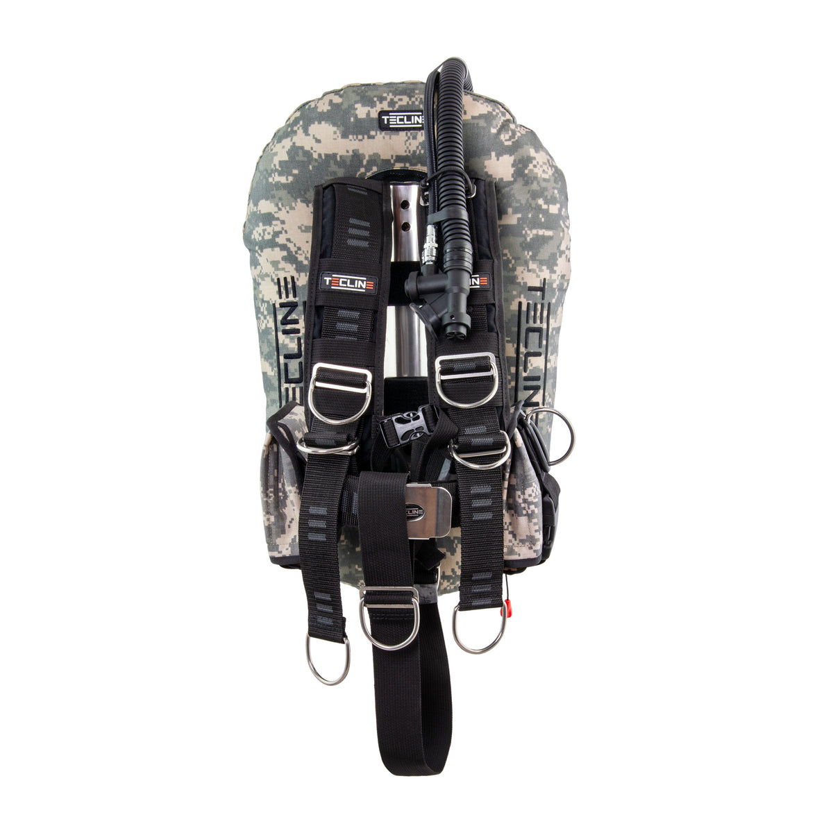 Tecline Donut 10 Junior Comfort set shown with a camo grey wing and Comfort harness