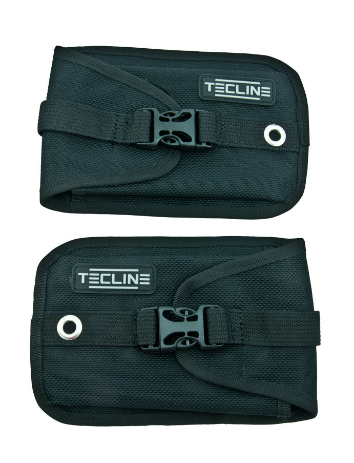 Pair of Tecline sidemount weight pockets with side-release buckles