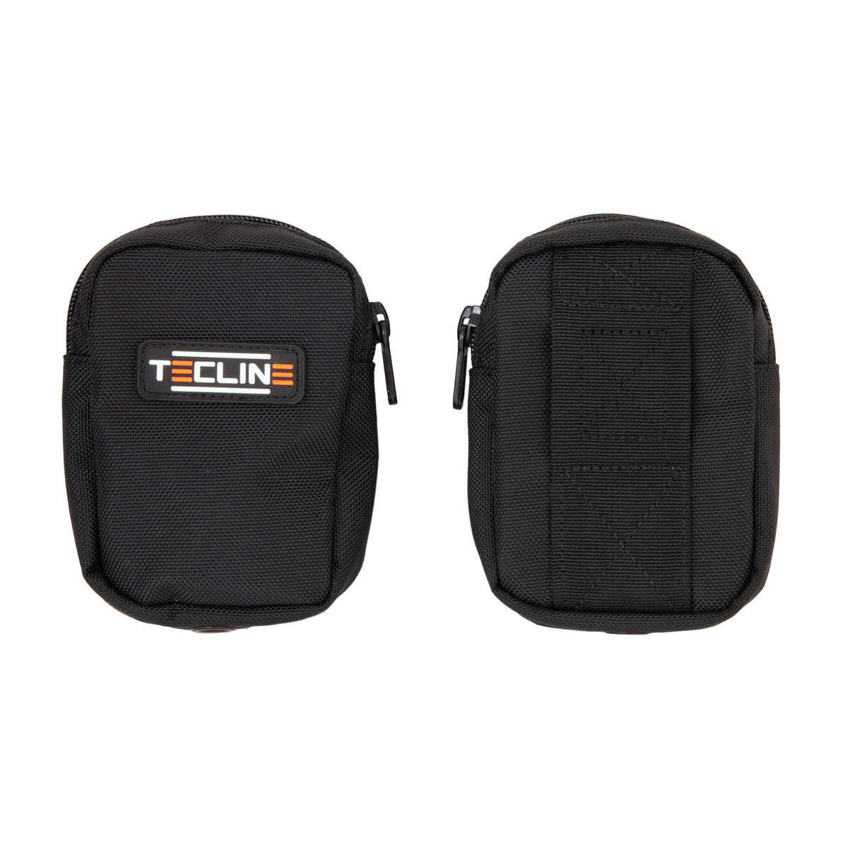Pair of Tecline zip trim pockets, front and back views