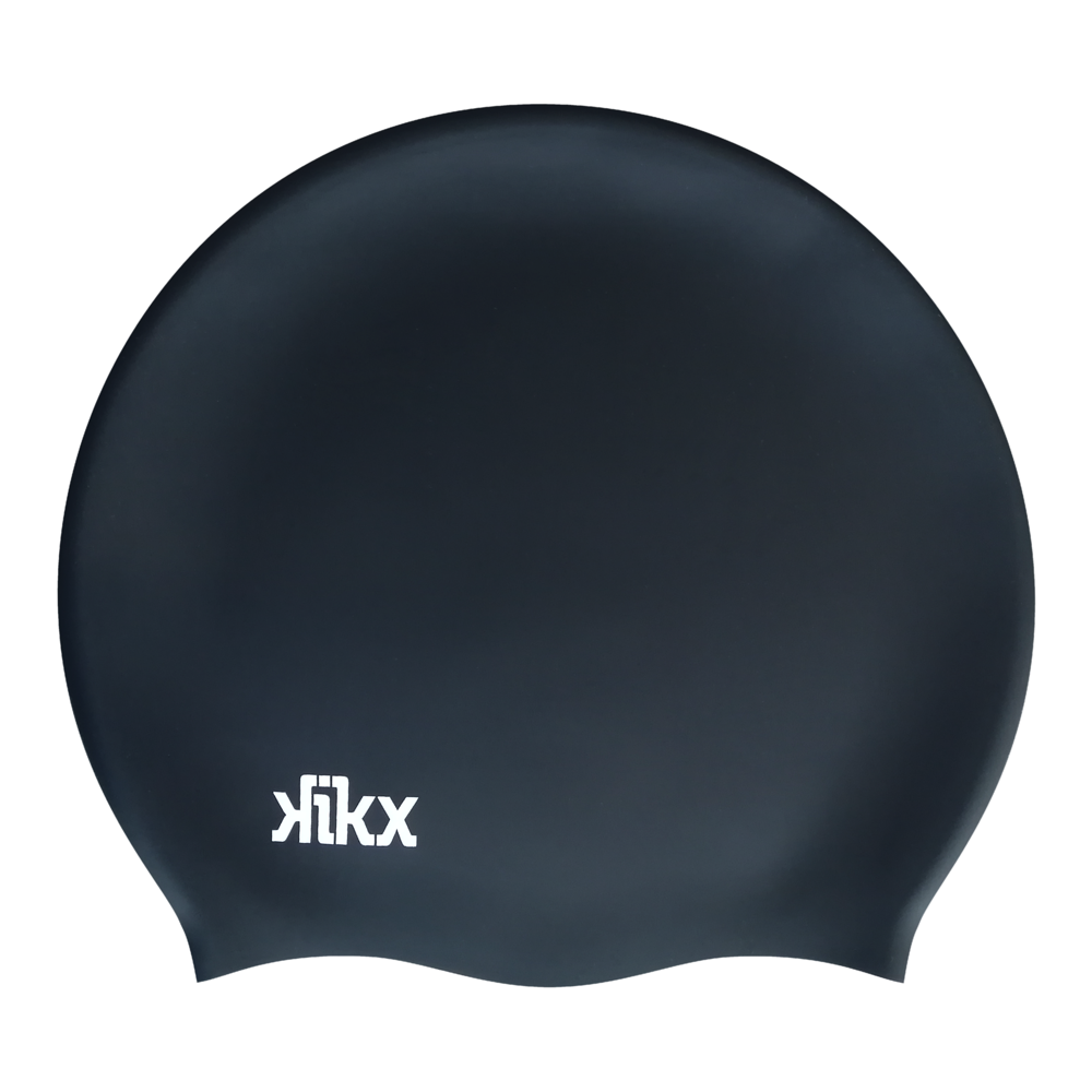 Kikx Big Hair silicone swim cap in black medium