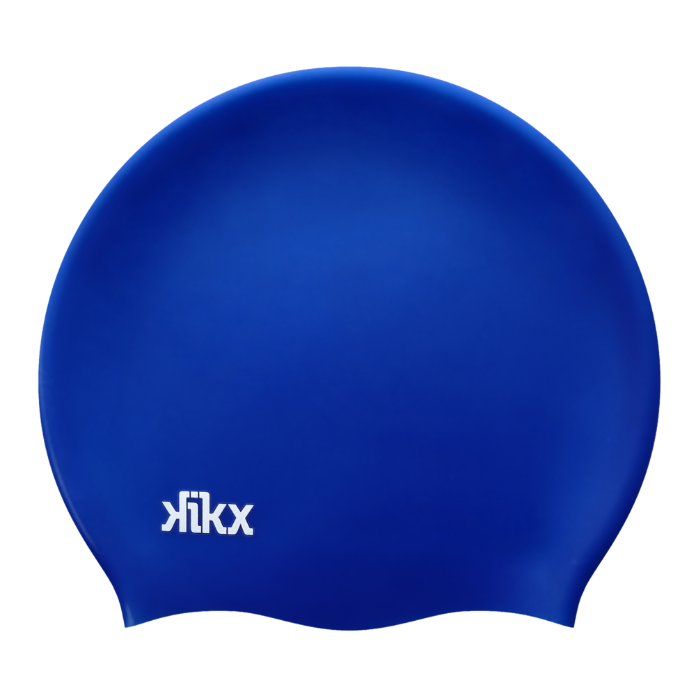 Kikx Big Hair silicone swim cap in dark blue medium
