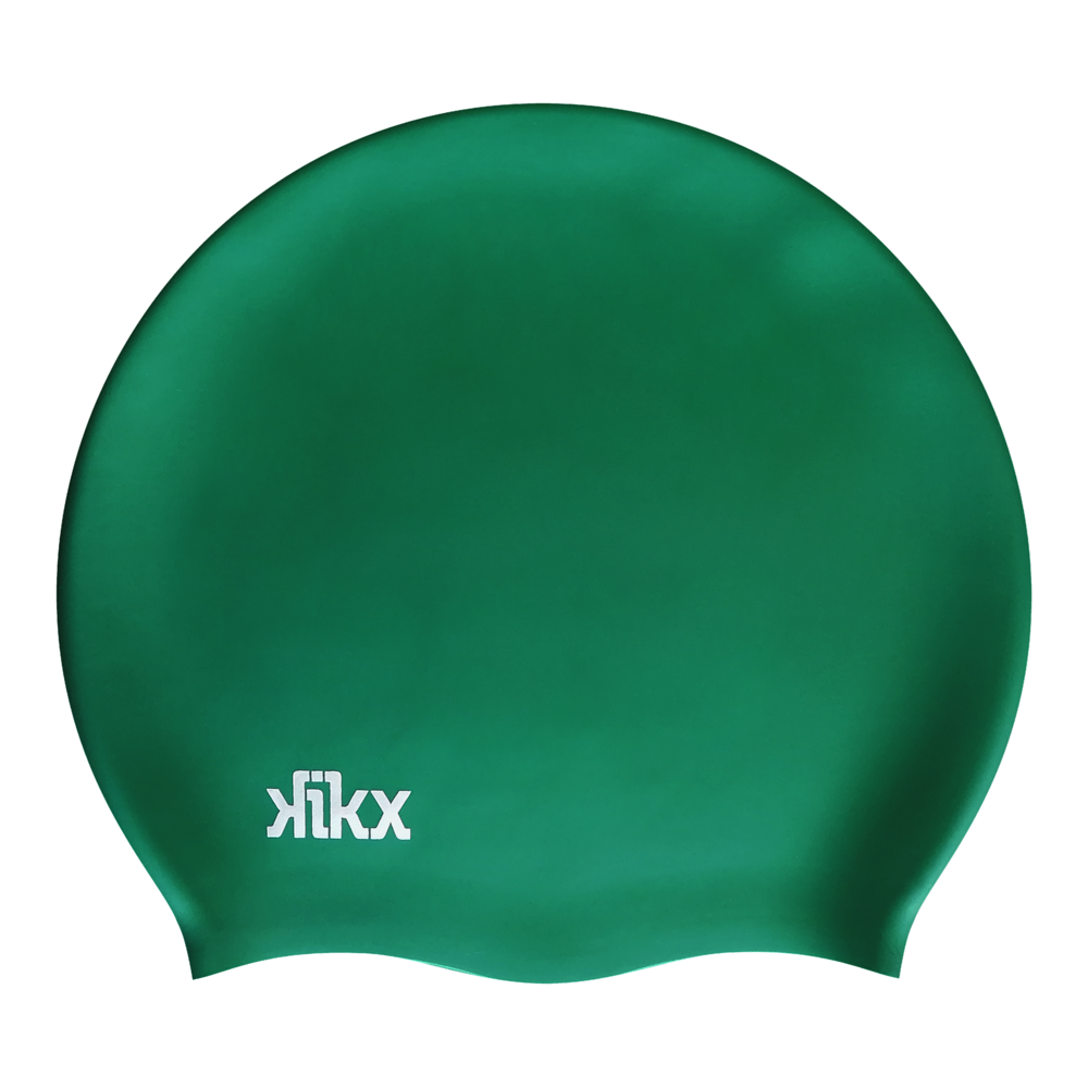 Kikx Big Hair silicone swim cap in dark green medium