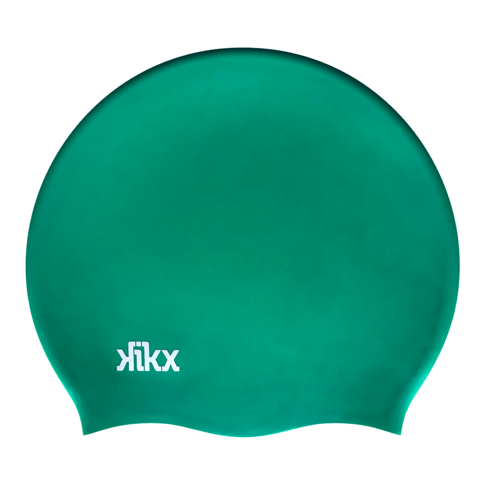 Kikx Big Hair silicone swim cap in green medium