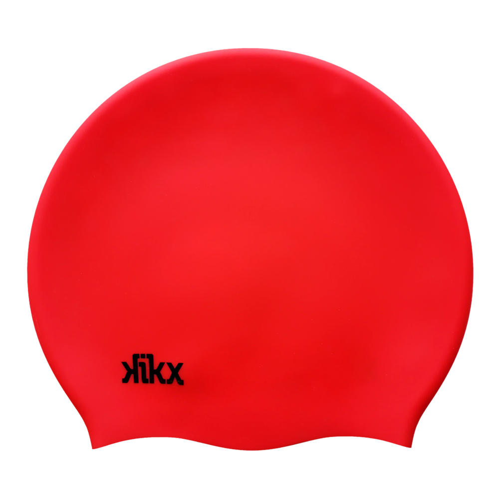 Kikx Big Hair silicone swim cap in red medium