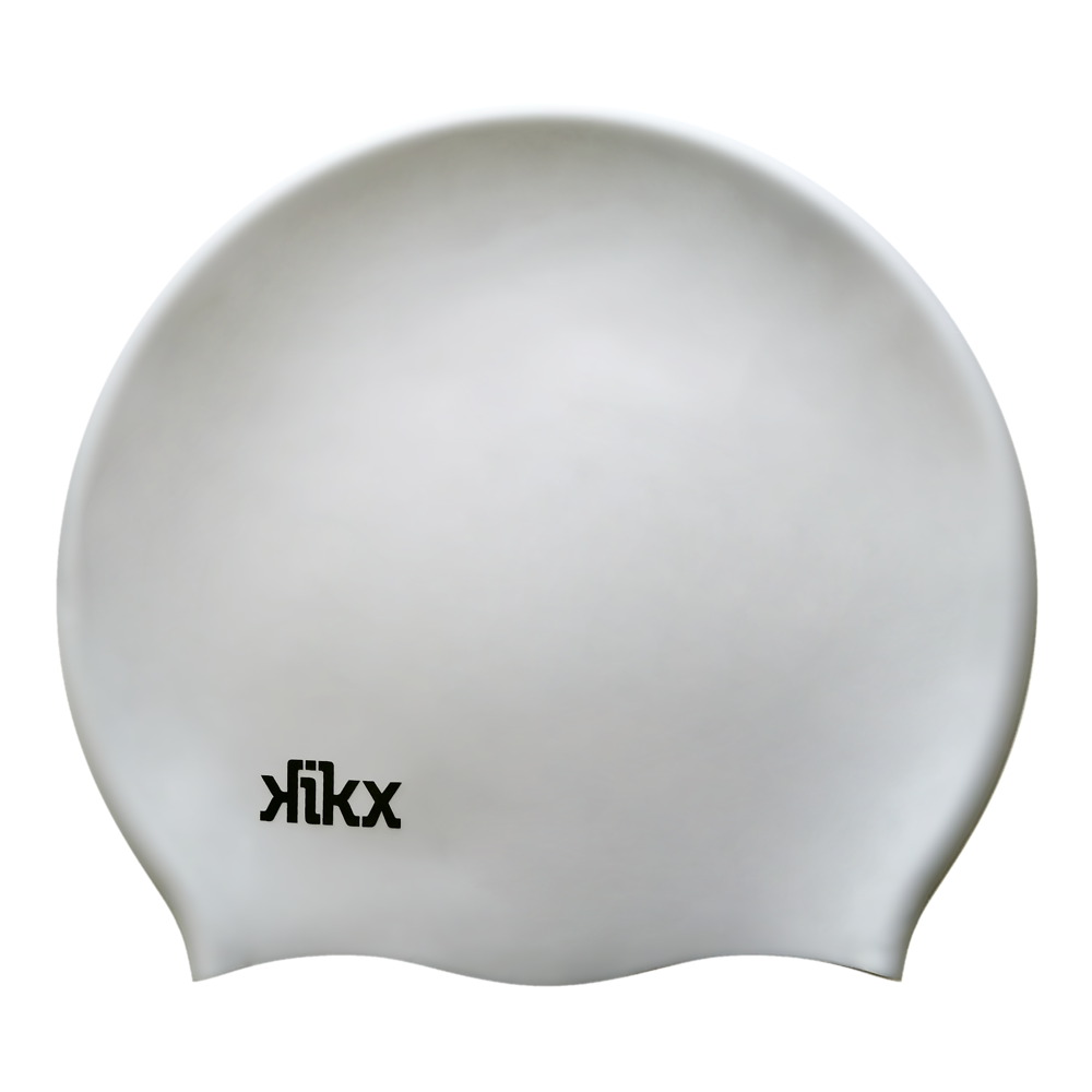 Kikx Big Hair silicone swim cap in silver medium