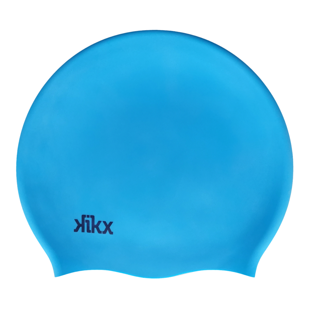 Kikx Big Hair silicone swim cap in sky blue large
