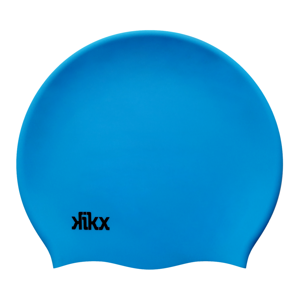 Kikx Big Hair silicone swim cap in sky blue medium