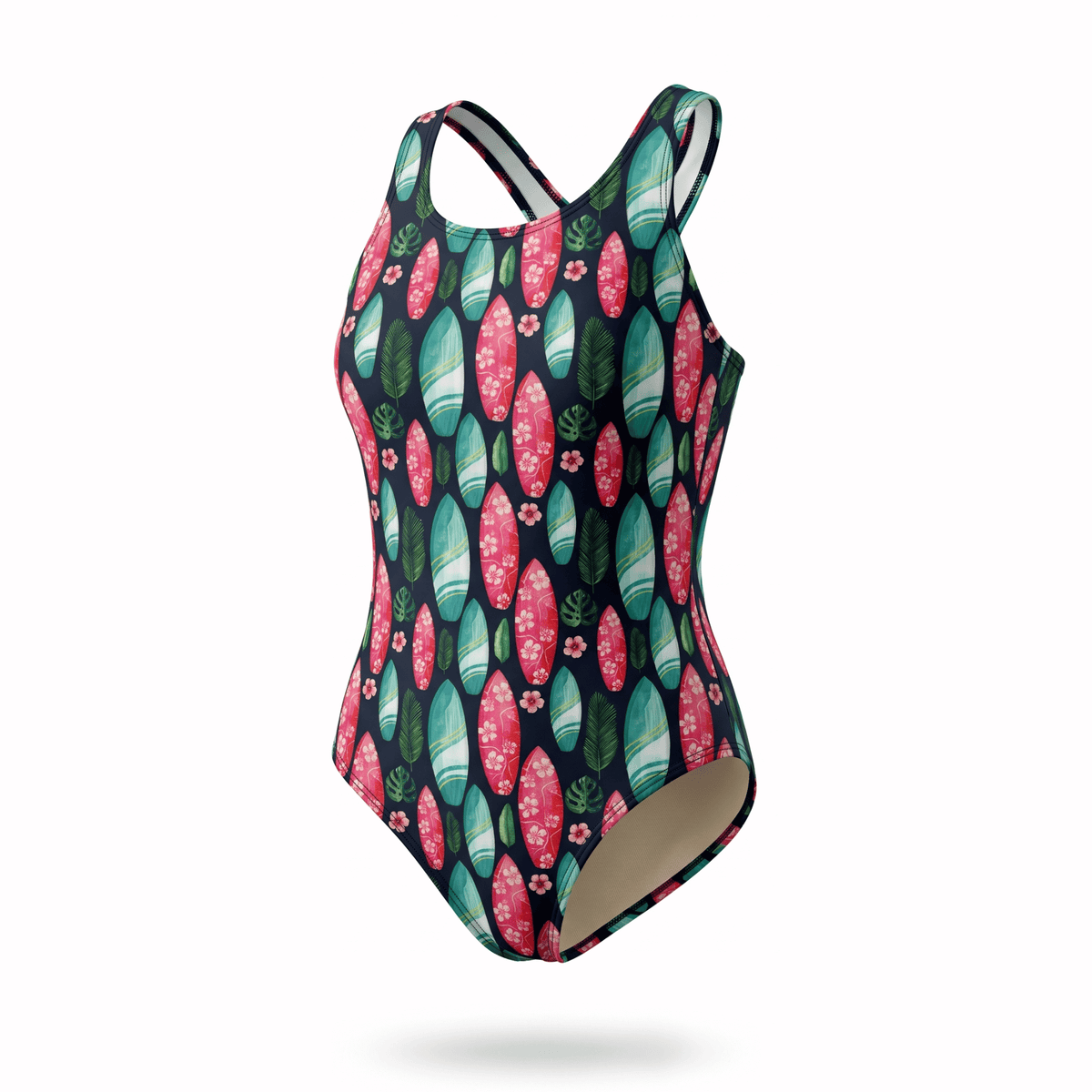 Kikx fastback swimsuit in aegean infinity