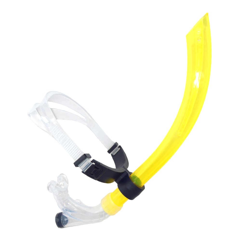 Kikx centre-mount frontal training snorkel, junior yellow
