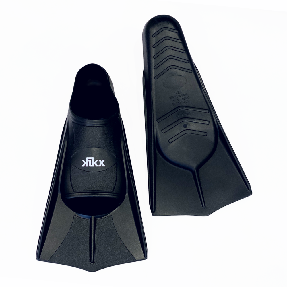 Kikx short silicone training fin, black uk 12.5-1