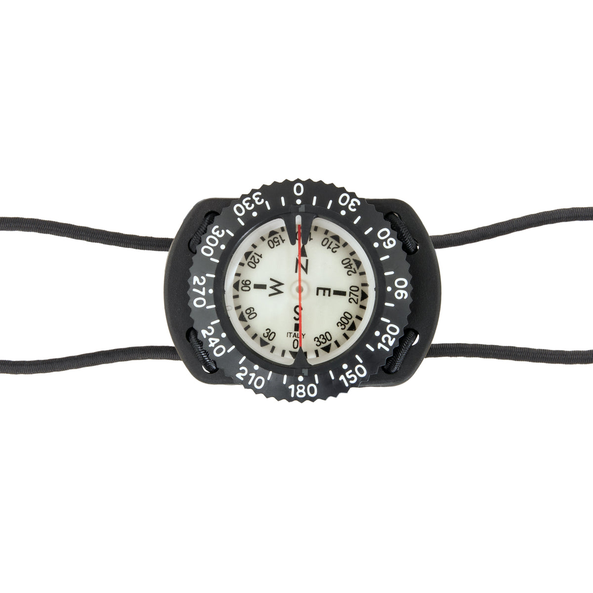 Tecline low-profile compass on elastomeric bungee mount, top view