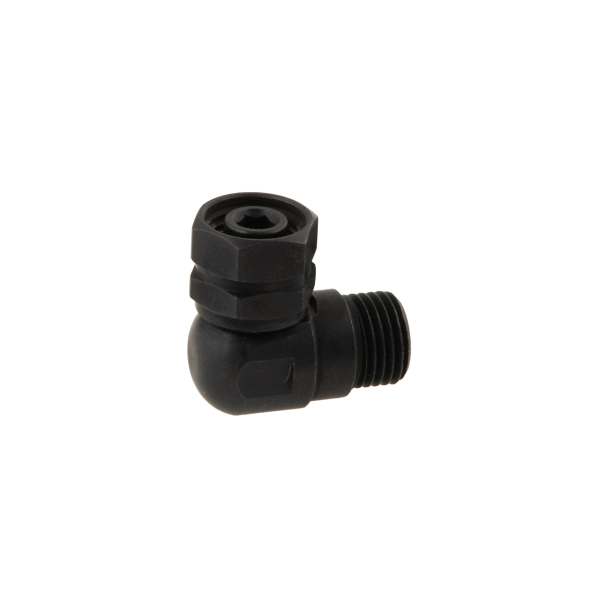 Tecline 90 degree fixed swivel adaptor in HBC black, Military Line