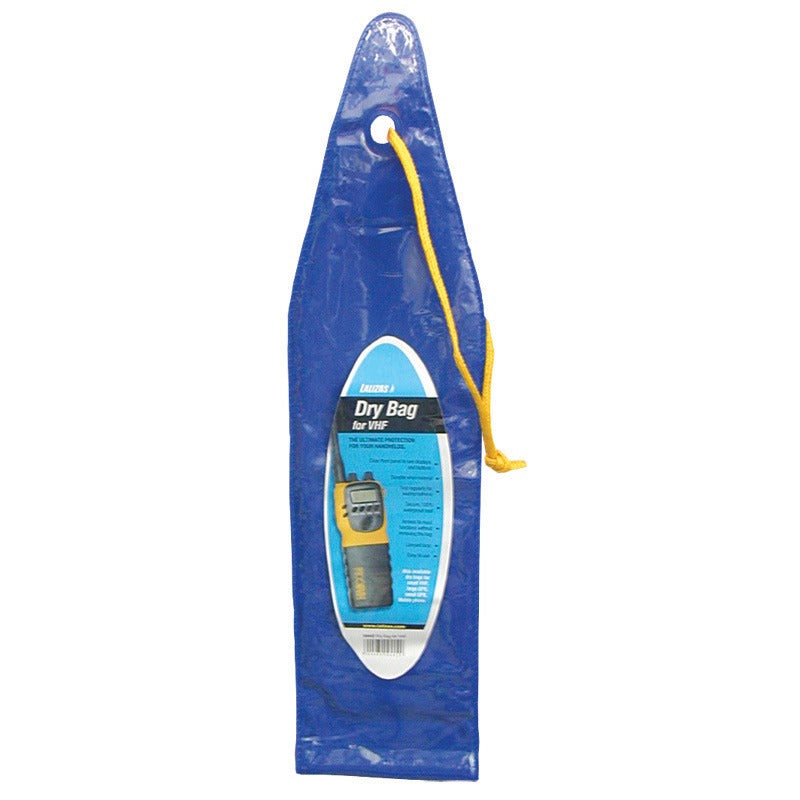 Lalizas dry bag for mobile phone in blue vinyl with clear window and lanyard