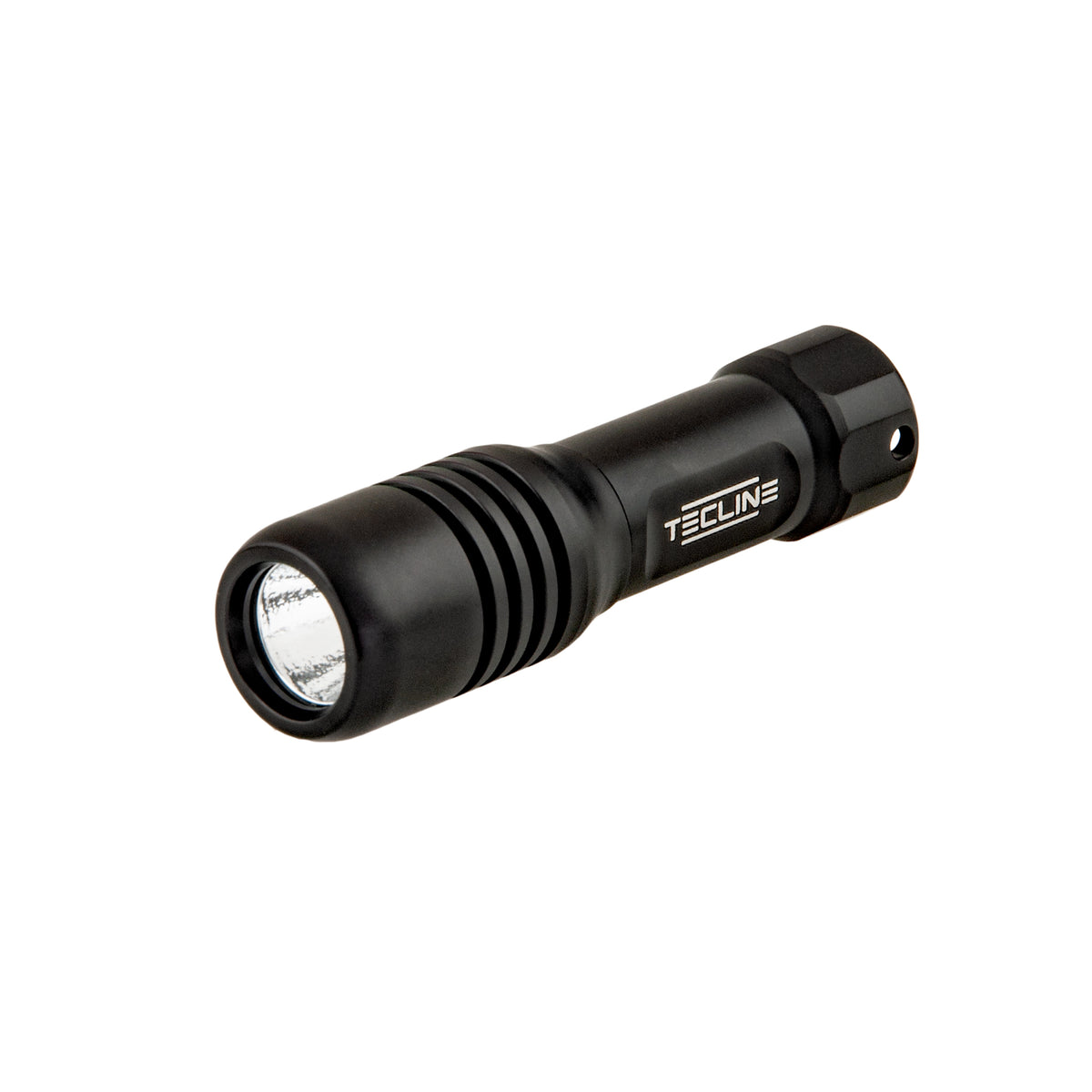 Tecline Mini LED dive light, three-quarter front view