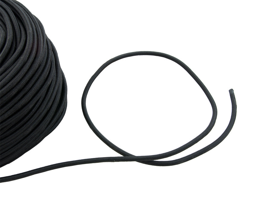 Scubatech black 4 mm bungee cord on a reel with a loose length