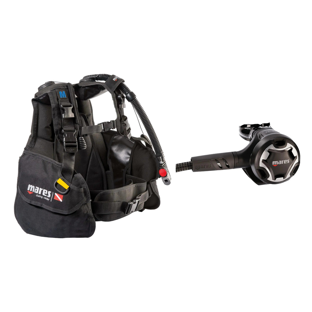 Mares Rover BCD in black and Dual 15X regulator in black