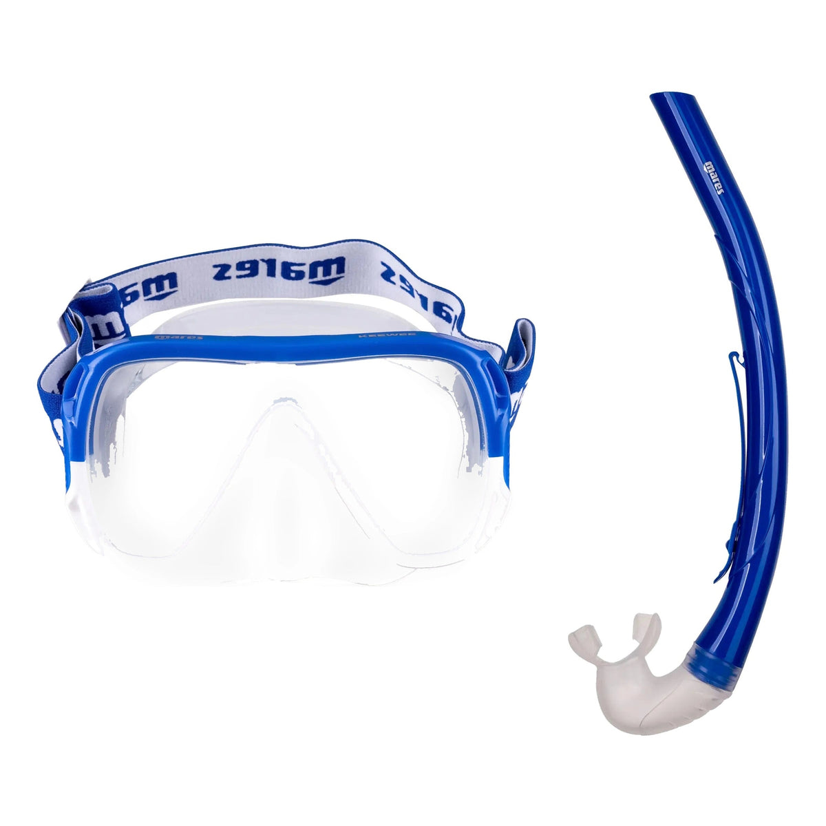 Mares Keewee mask and snorkel, both blue