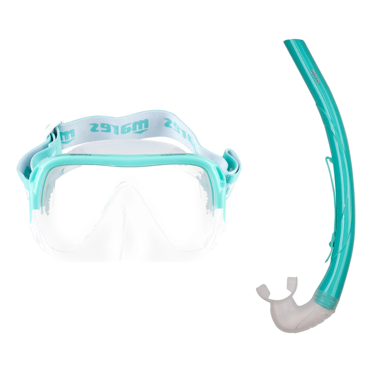 Mares Keewee mask and snorkel, both blue