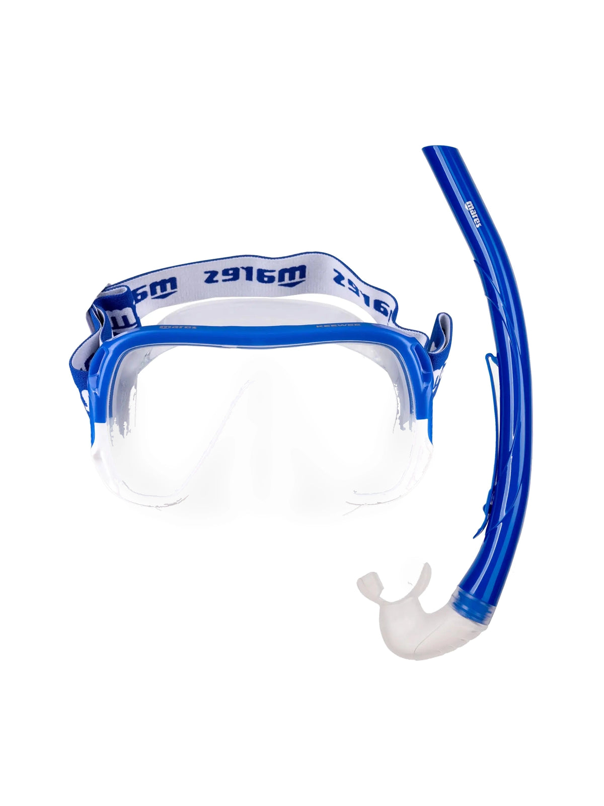 Mares Keewee mask and snorkel combo in blue, mask and snorkel together