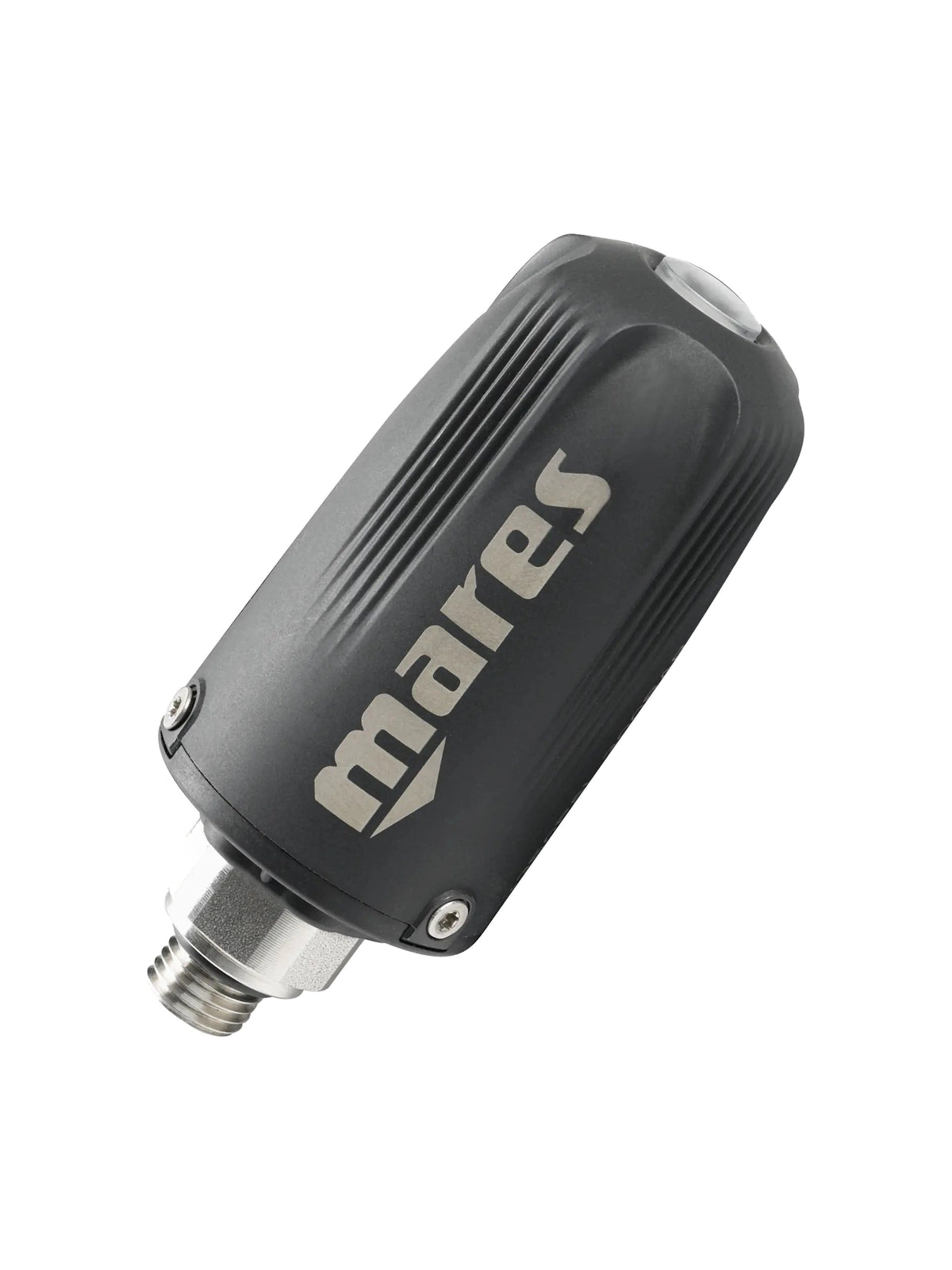 Mares LED Tank Module 2.0 wireless transmitter in black with its high pressure fitting