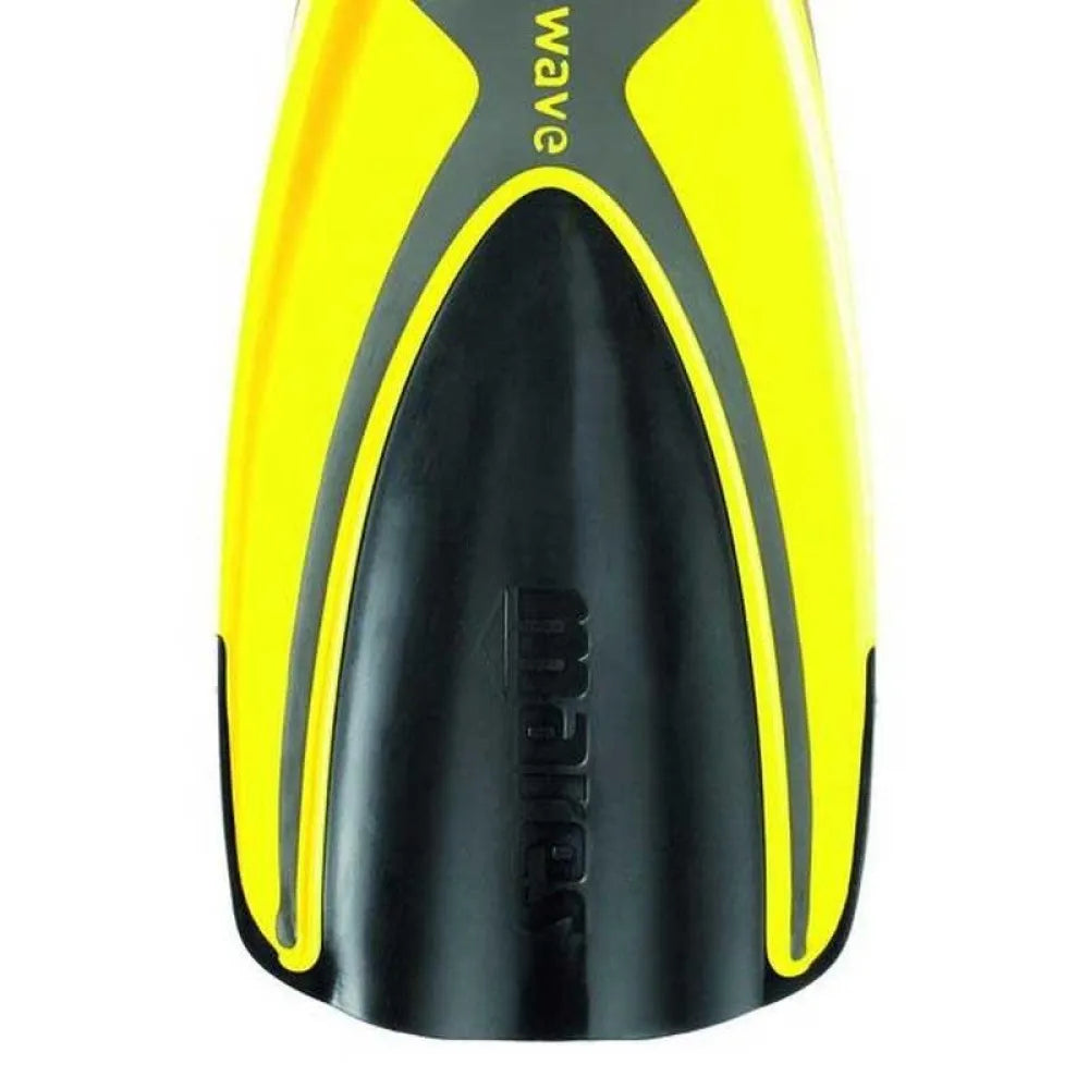 Mares Wave FF full foot fins pair in yellow, top view
