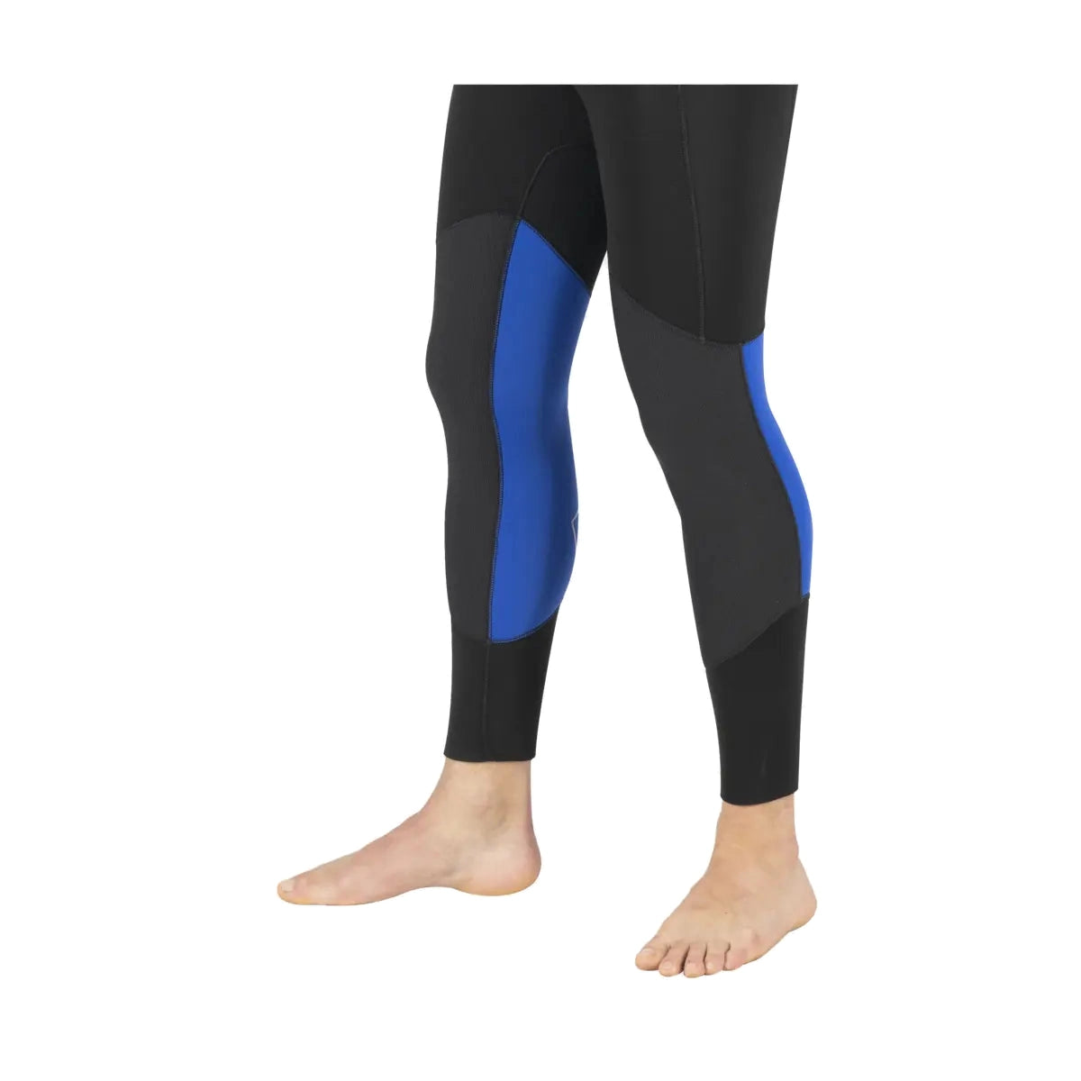 Mares Pioneer 5mm men's wetsuit in black with blue panels, front view