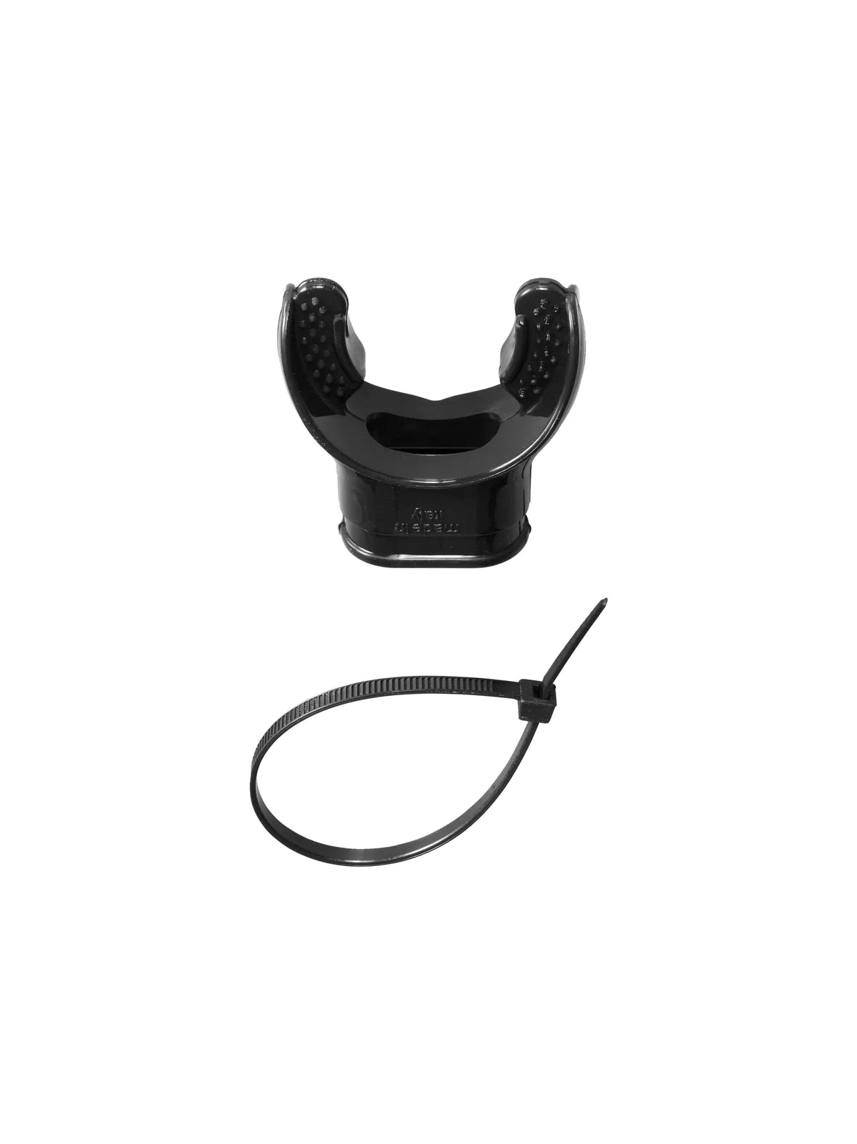 Mares regular mouthpiece kit in black with its fitting strap