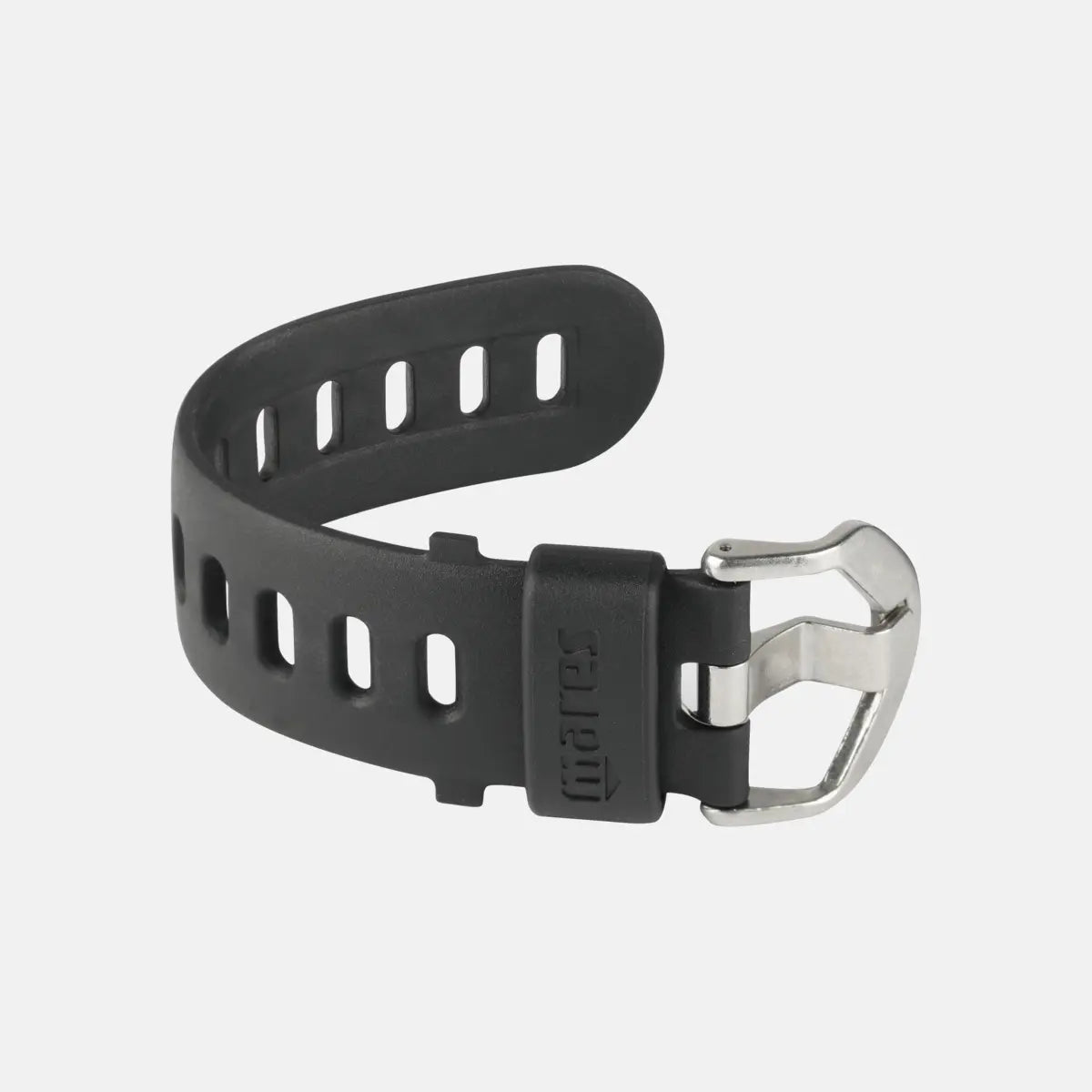 Mares Smart strap extension in black rubber with stainless buckle