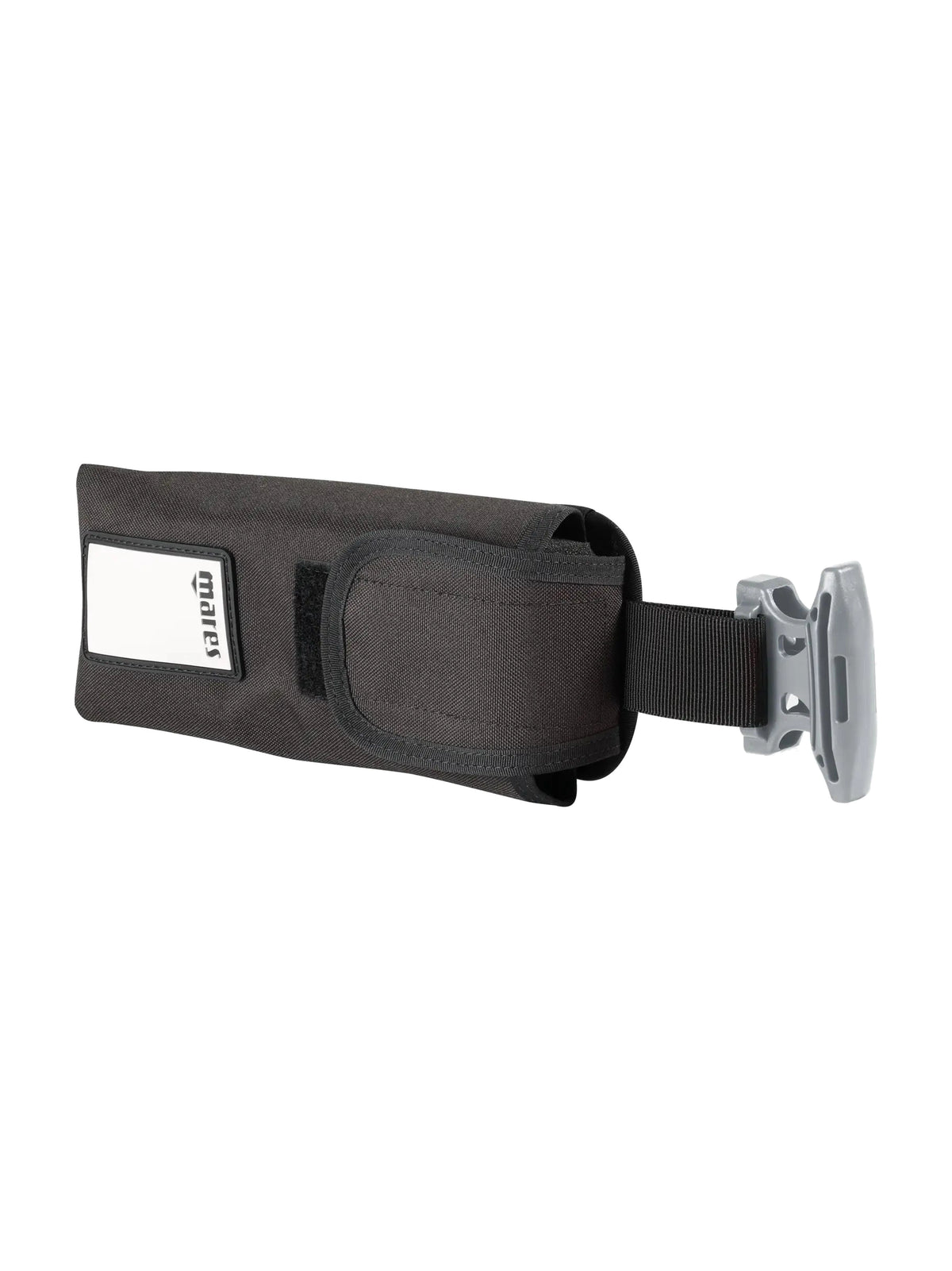 Mares Standard System weight pocket with grey buckle and pull handle, front view