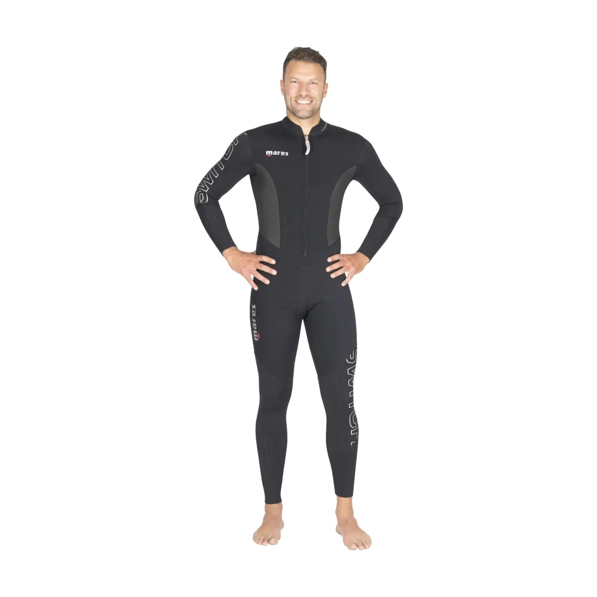 Mares Switch 2.5mm reversible men's wetsuit, blue side out, front view