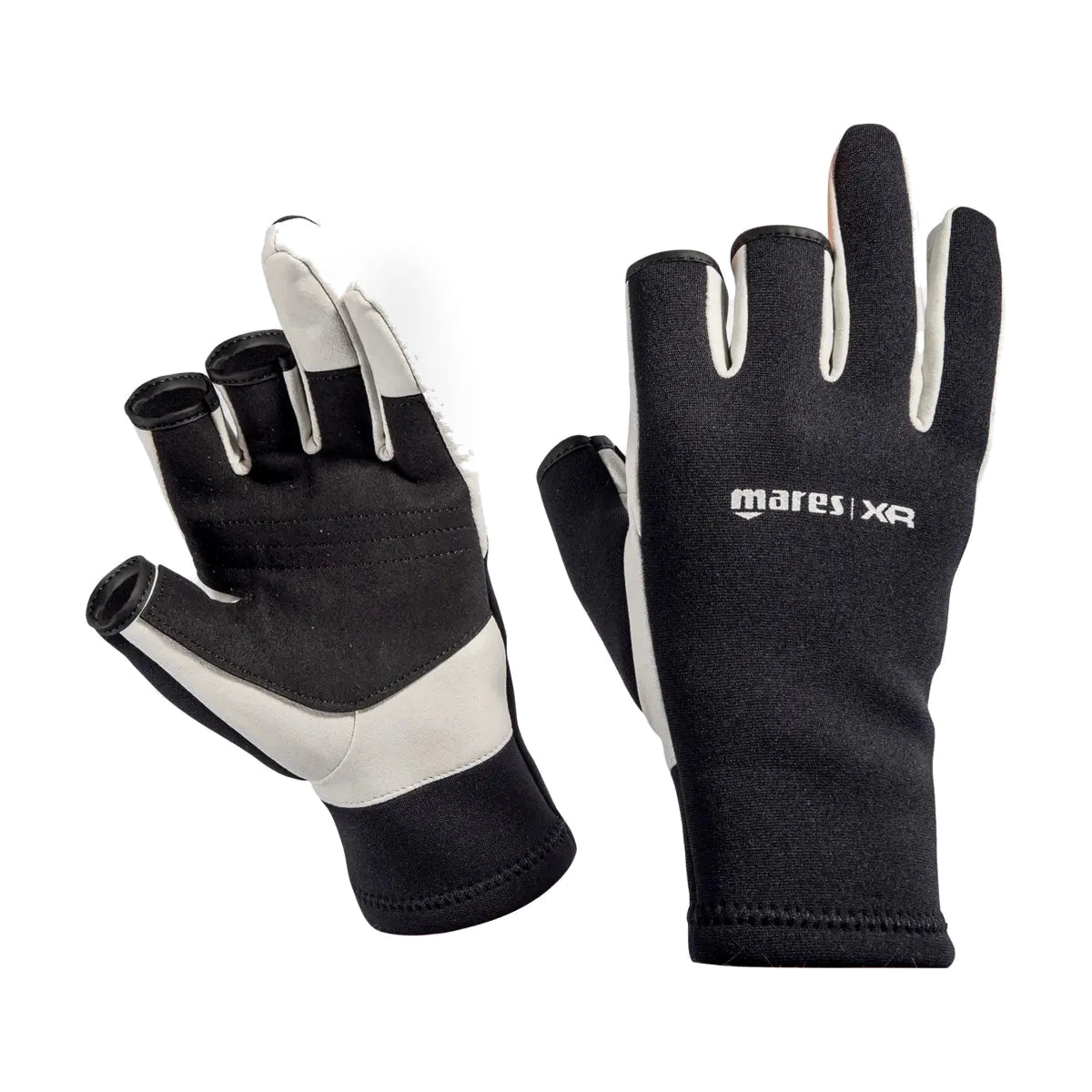 Mares XR Tek 2mm gloves with open thumb, index and middle fingertips