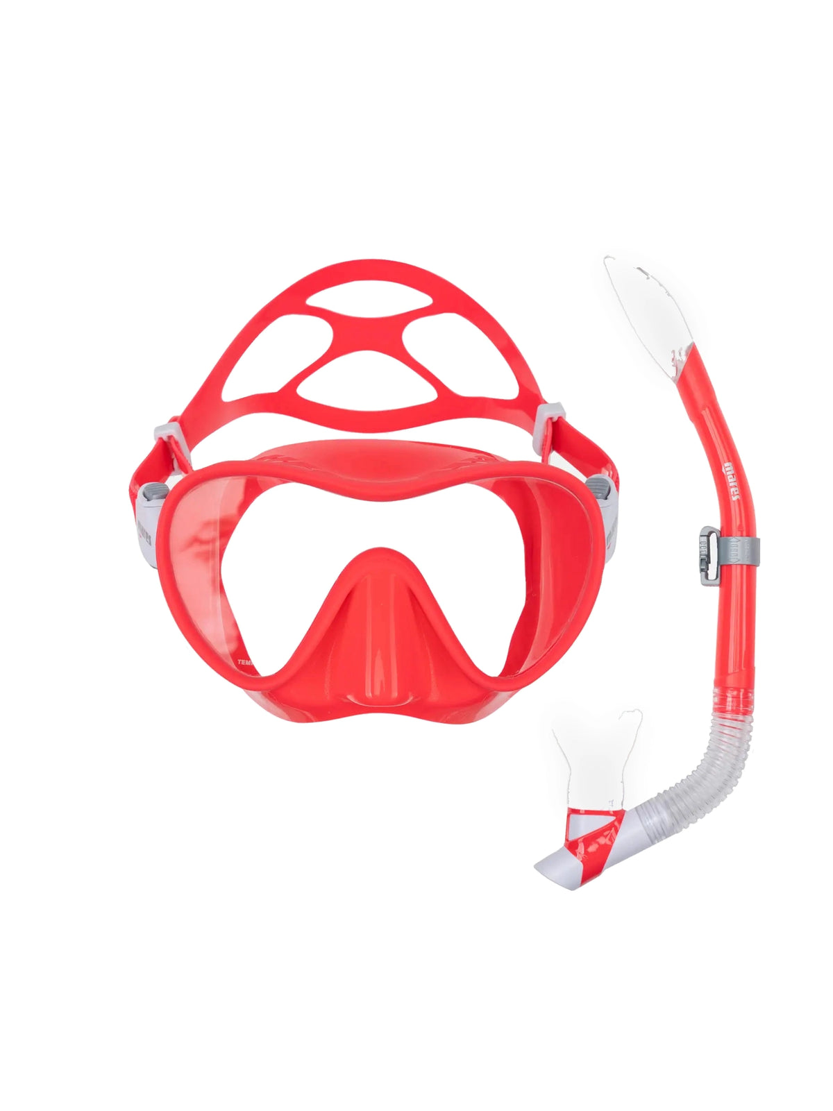 Mares Tropical mask and snorkel combo in pink, mask and snorkel together