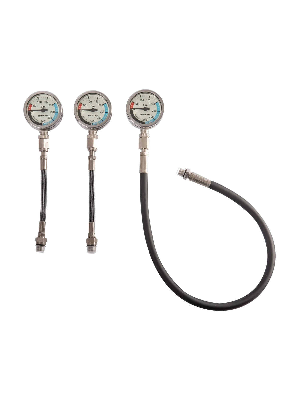 Mares XR SPG52 pressure gauge face, 0 to 360 bar scale in a chrome case