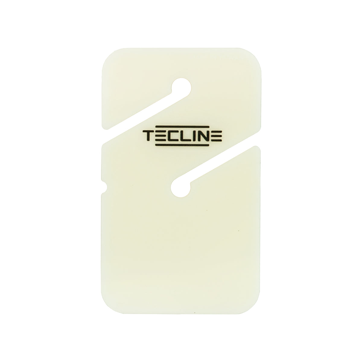 Tecline white quadratic line marker with Tecline logo