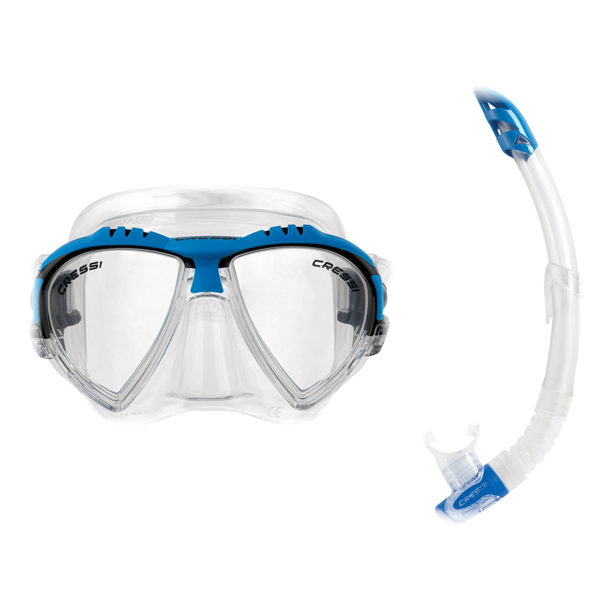 Cressi Matrix mask in black and Gamma snorkel in black