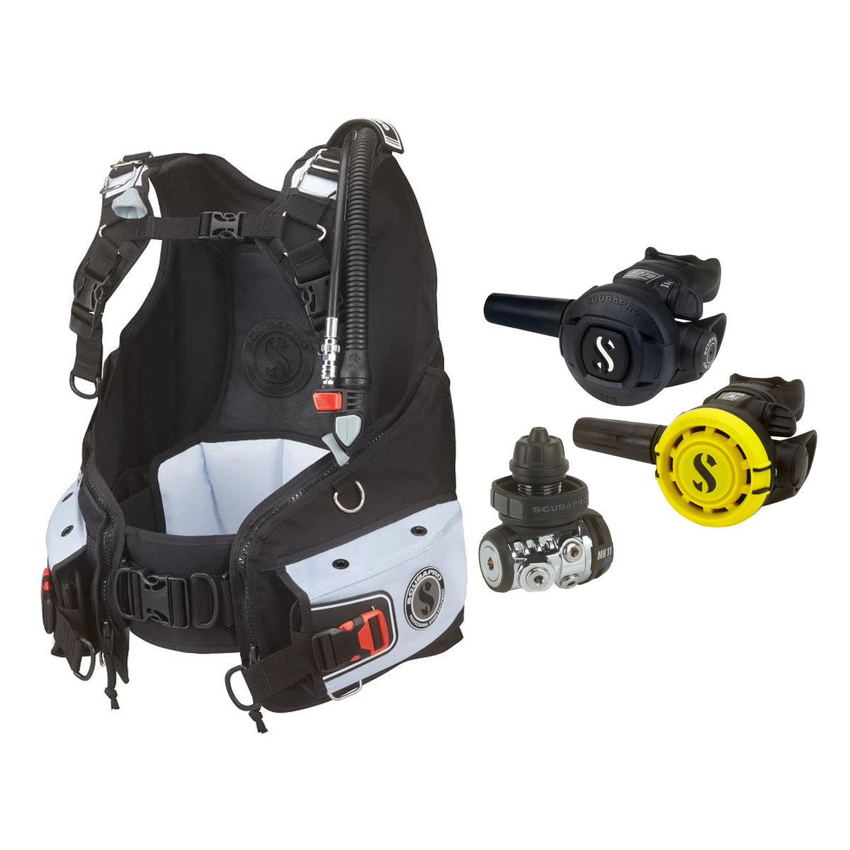 SCUBAPRO MK11 EVO / S270 regulator set with R105 octopus and Bella BCD