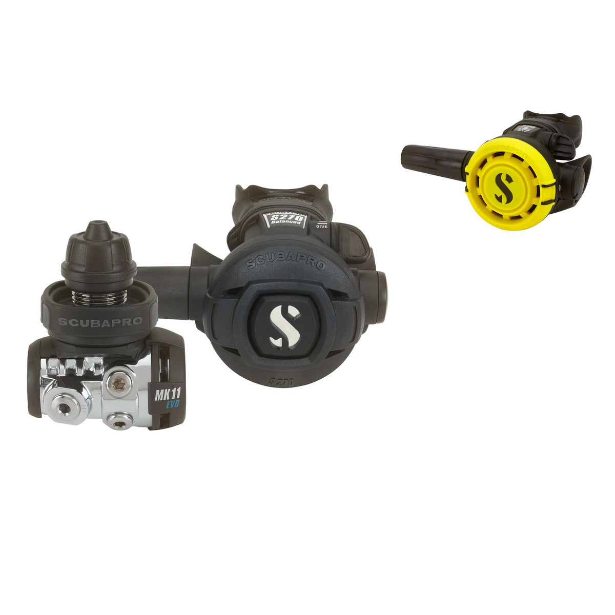 SCUBAPRO MK11 EVO / S270 regulator with yellow R105 octopus