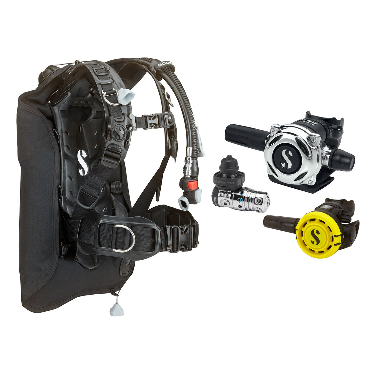 SCUBAPRO MK25 EVO / A700 regulator set with R105 octopus and Hydros Core BCD