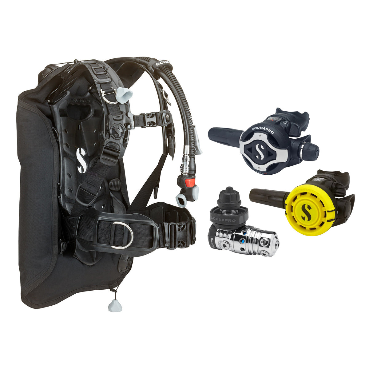 SCUBAPRO MK25 EVO / S620Ti regulator set with R105 octopus and Hydros Core BCD