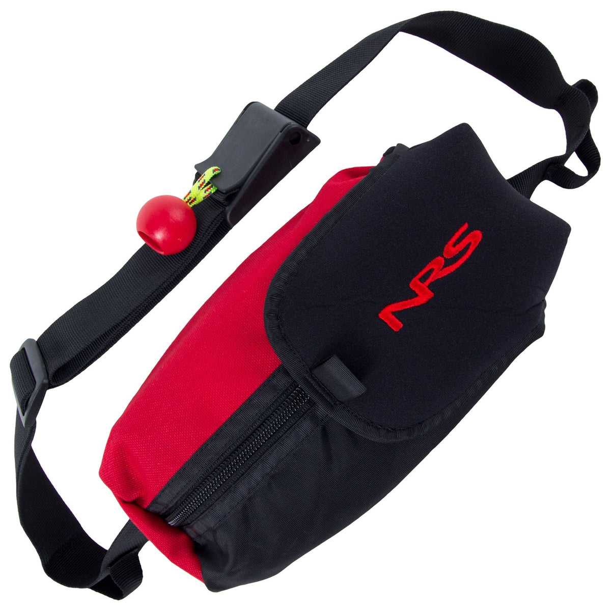 NRS Guardian Wedge Waist Throw Bag in red and black with quick-release waist belt