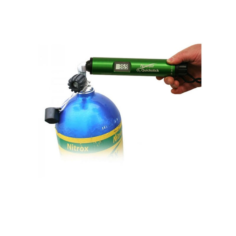 Nuvair O2 Quickstick green aluminium nitrox analyser with digital display