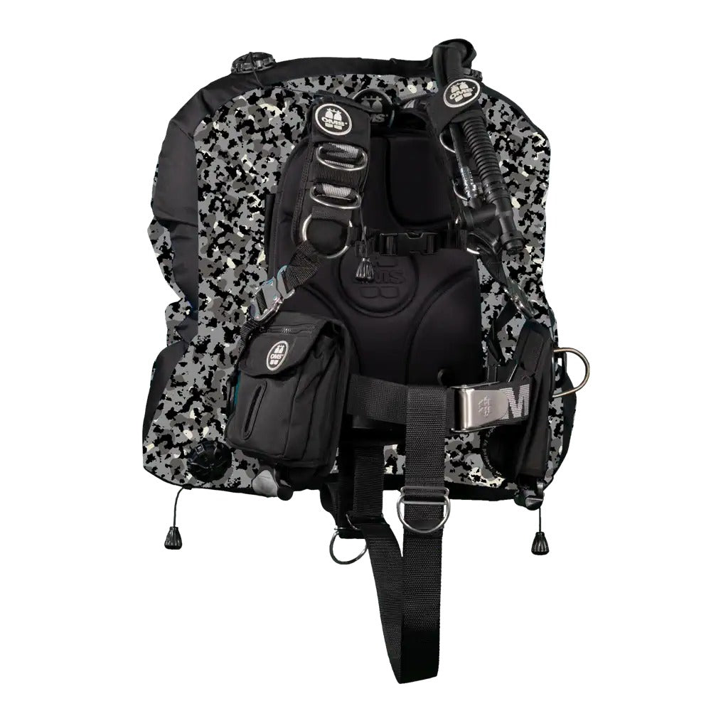 OMS Comfort Harness III Signature with a camo grey Deep Ocean 2.0 Wing