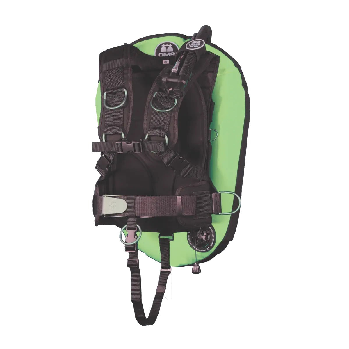 OMS IQ Lite backpack with a lizard green Performance Mono Wing 27 lb