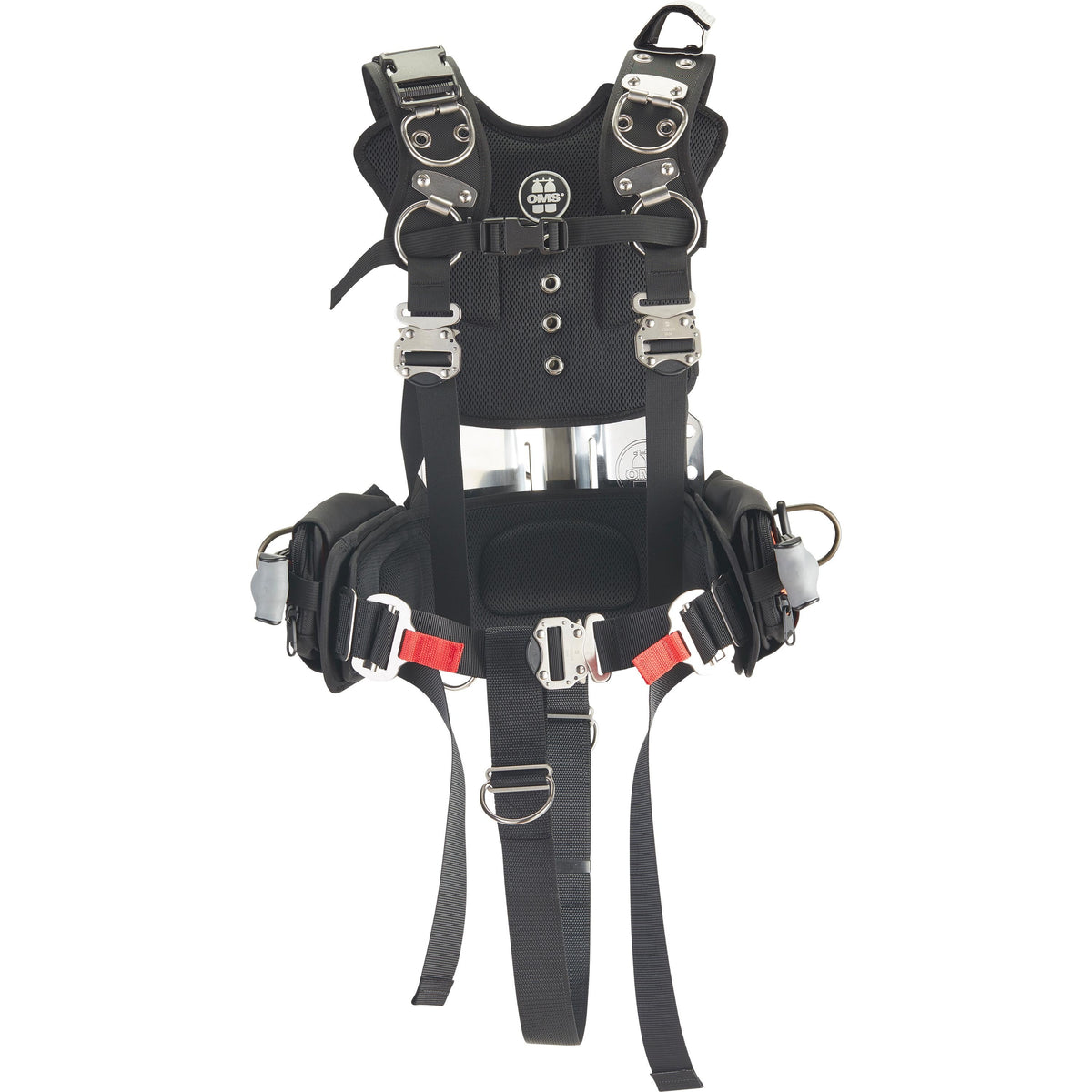OMS Public Safety Harness with stainless steel backplate, weight pockets and crotch strap