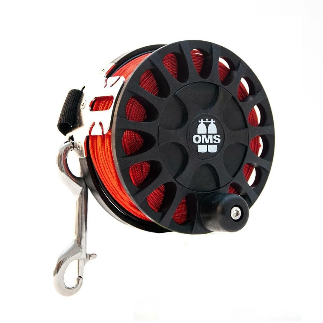 OMS Smart Reel with red line and stainless steel double ender