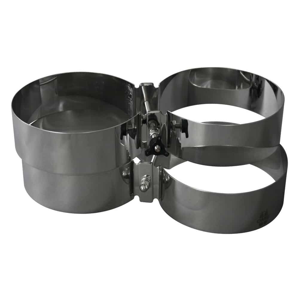 Pair of OMS stainless steel twinset bands, 171 mm, for twin 10 and 12 L cylinders