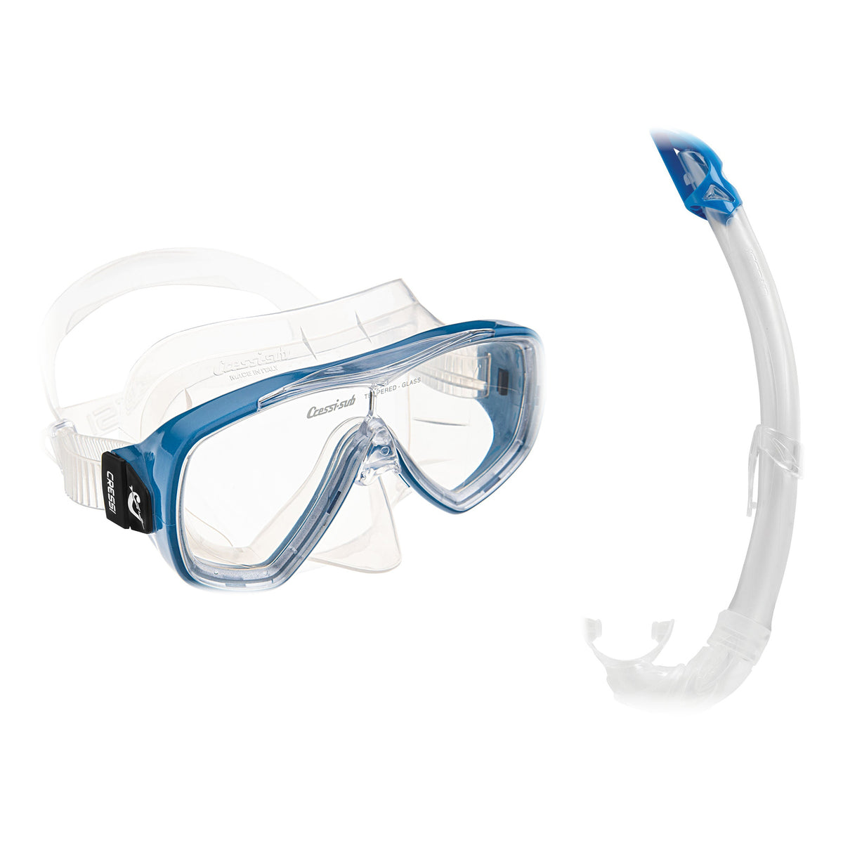 Cressi Onda mask in black and Mexico snorkel in black
