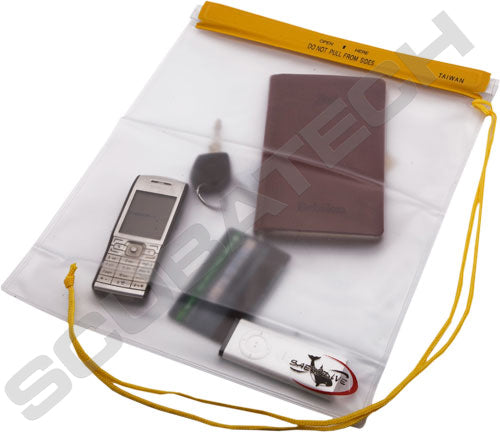 Scubatech clear waterproof pouch, large, with neck cord