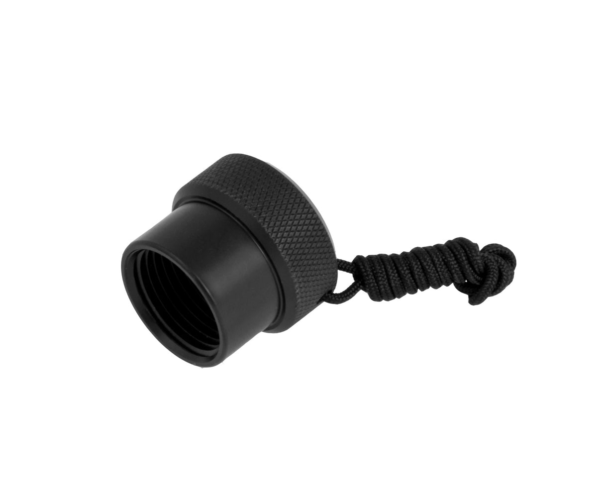Tecline red push-on DIN cap for a first stage with retaining cord