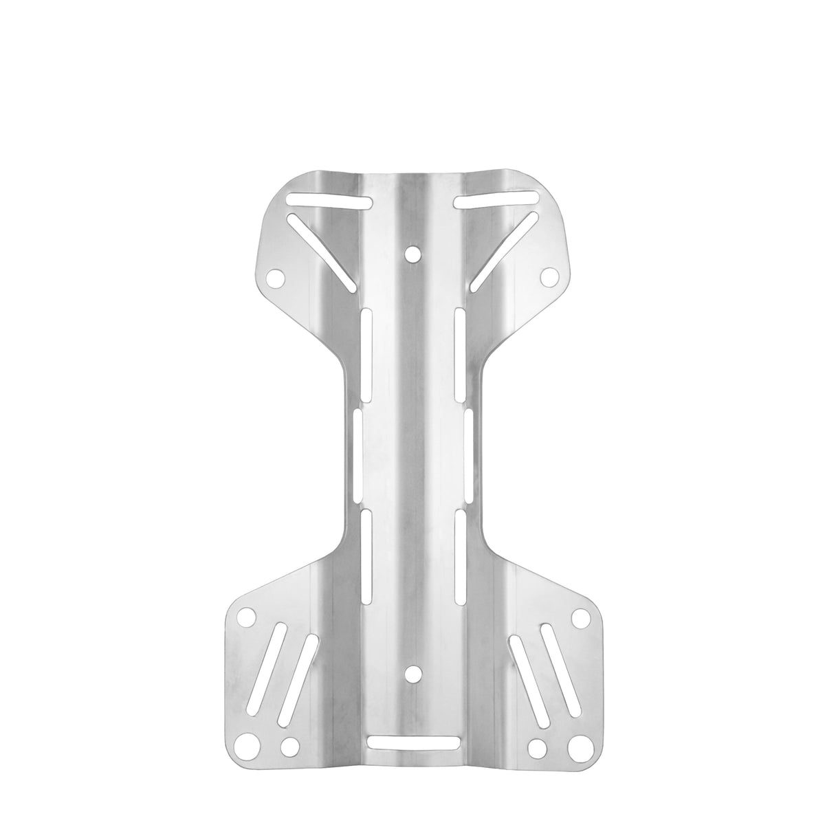 Tecline 3 mm stainless steel H MINI backplate, front view
